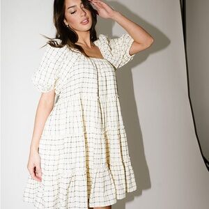 NWT ZOCO SHORT DAYMAKER WINDOWPANE DRESS LARGE